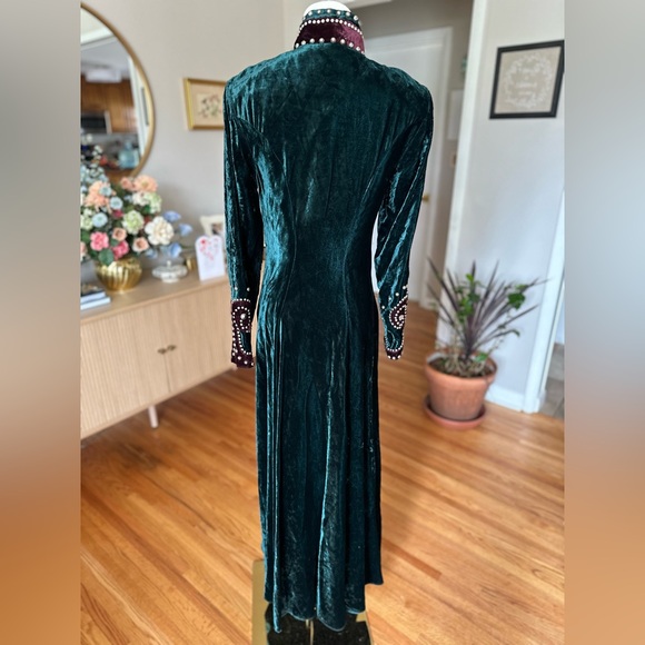 Double D Ranch Velvet Studded Western Duster Coat Small - Picture 4 of 5